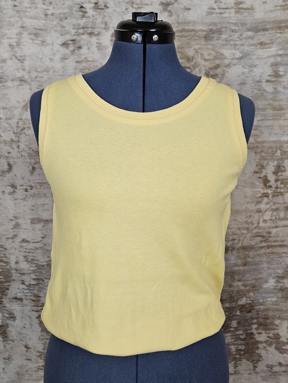 1980s Workout Tank Top Vintage Yellow Gym Sleeveless Shirt VTG 80s Small - Picture 5 of 9